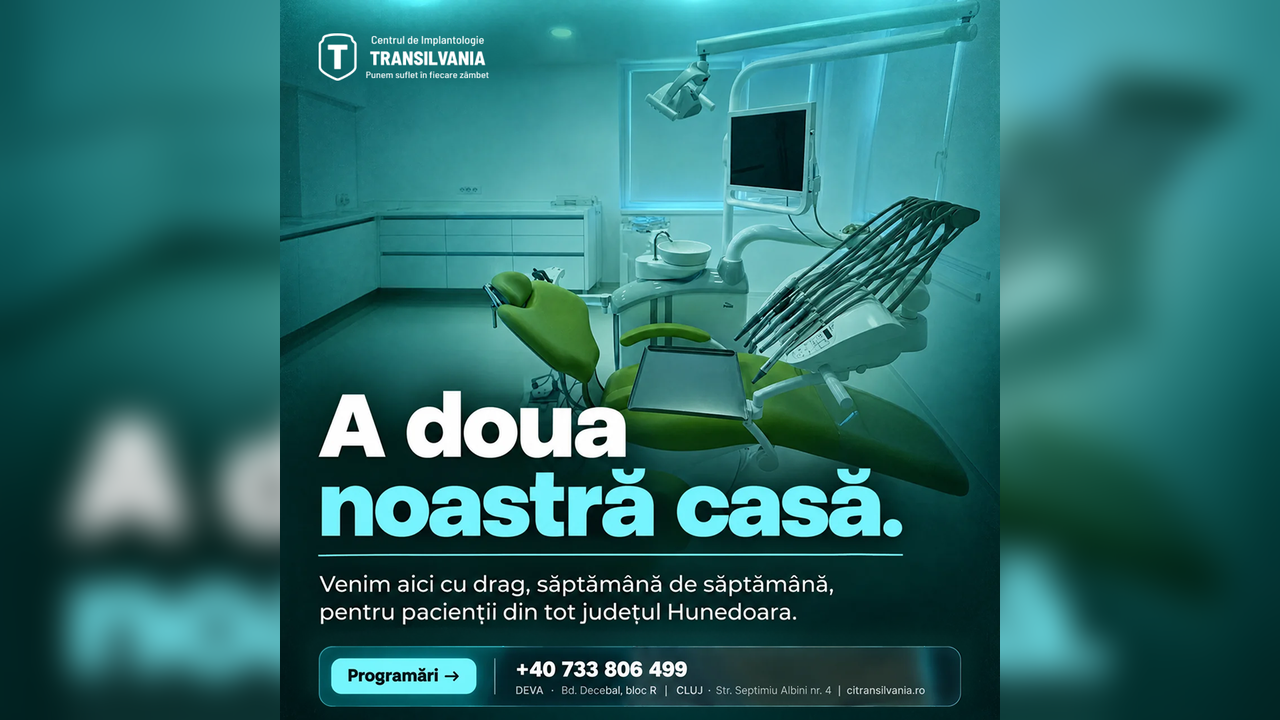 Performanța din marile centre universitare, acum la Deva: medicii Centrului de Implantologie Transilvania fac zilnic drumul de la Cluj și Timișoara