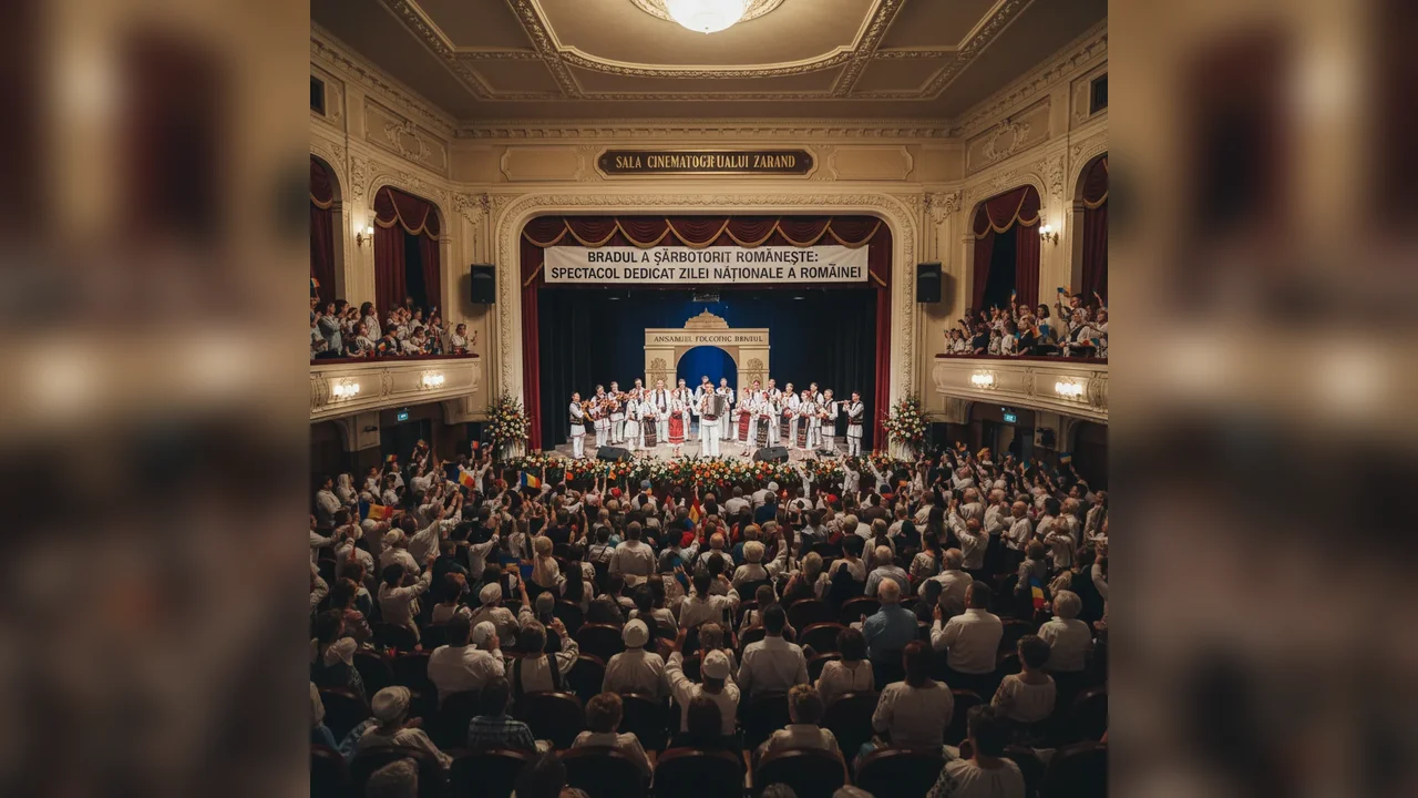 Bradul a marcat Ziua Națională a României cu sala Cinematografului Zarand plină la spectacolul tradițional