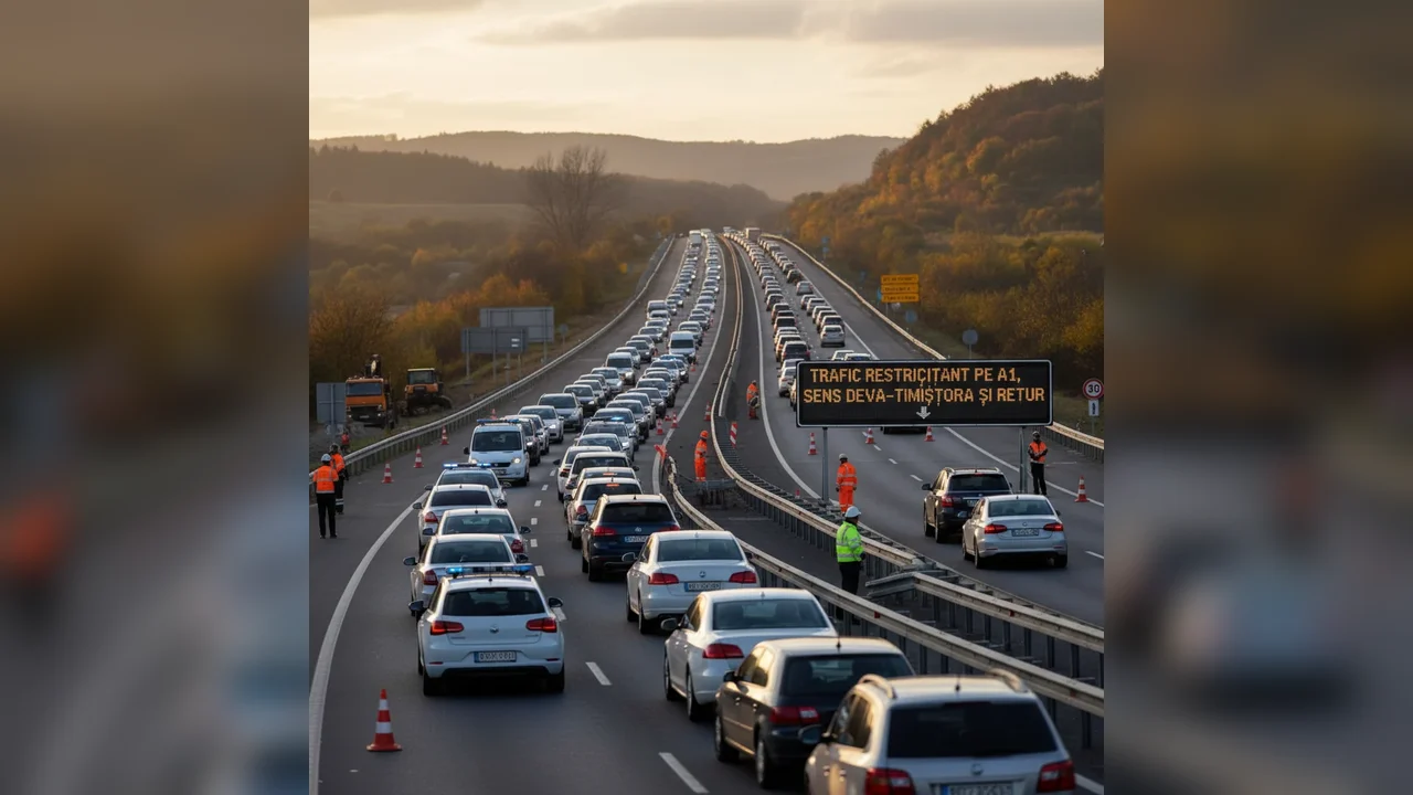 Circulație deviată pe autostrada A1 în zona Deva din cauza unui vehicul avariat