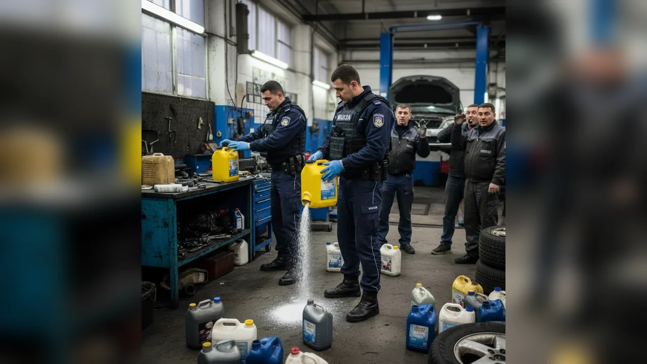 Cocaină vândută la vulcanizare, ascunsă în bidoane de ulei