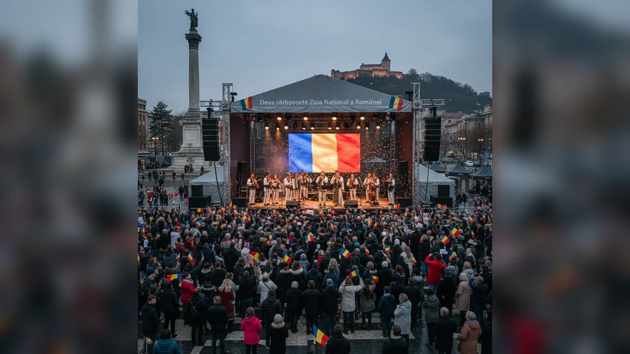 Deva celebrează Ziua Națională a României cu spectacol în Piața Unirii, avându-i ca invitați pe Nicolae Furdui Iancu și Paula Hriscu