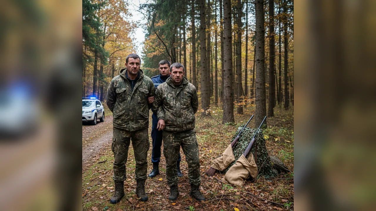 Doi bărbați din zona Bradului, surprinși cu arme de vânătoare ascunse la liziera pădurii; dosar penal pentru tentativă de braconaj cinegetic deschis de polițiști