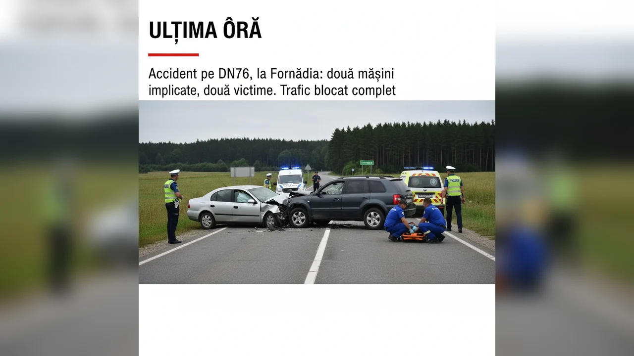 două victime și trafic oprit complet