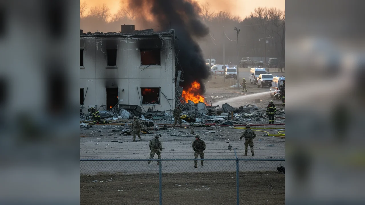 Explozie devastatoare într-o unitate militară din România