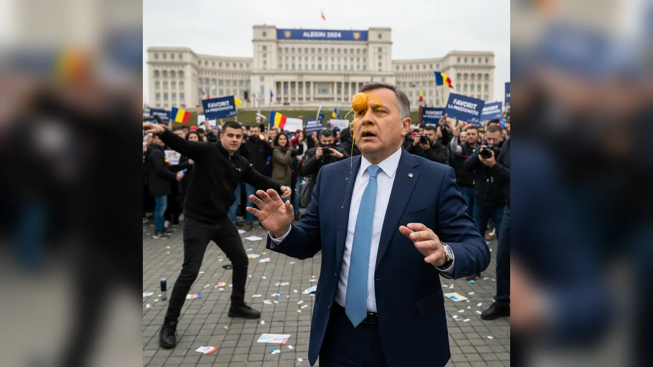 Favoritul la alegerile prezidențiale, atacat cu un ou în cap în orașul local
