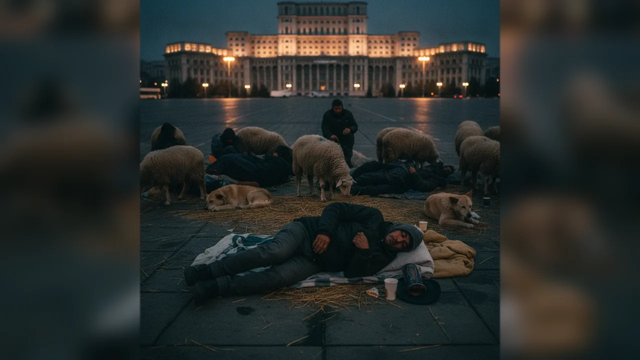 Fermieri și ciobani au dormit în Piața Victoriei după proteste