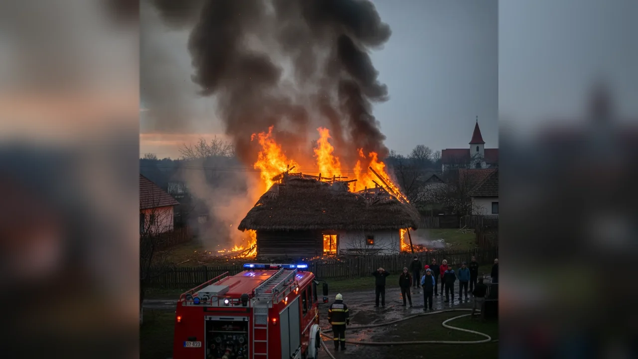 Intervenție a pompierilor din Deva la un incendiu în Certeju de Sus
