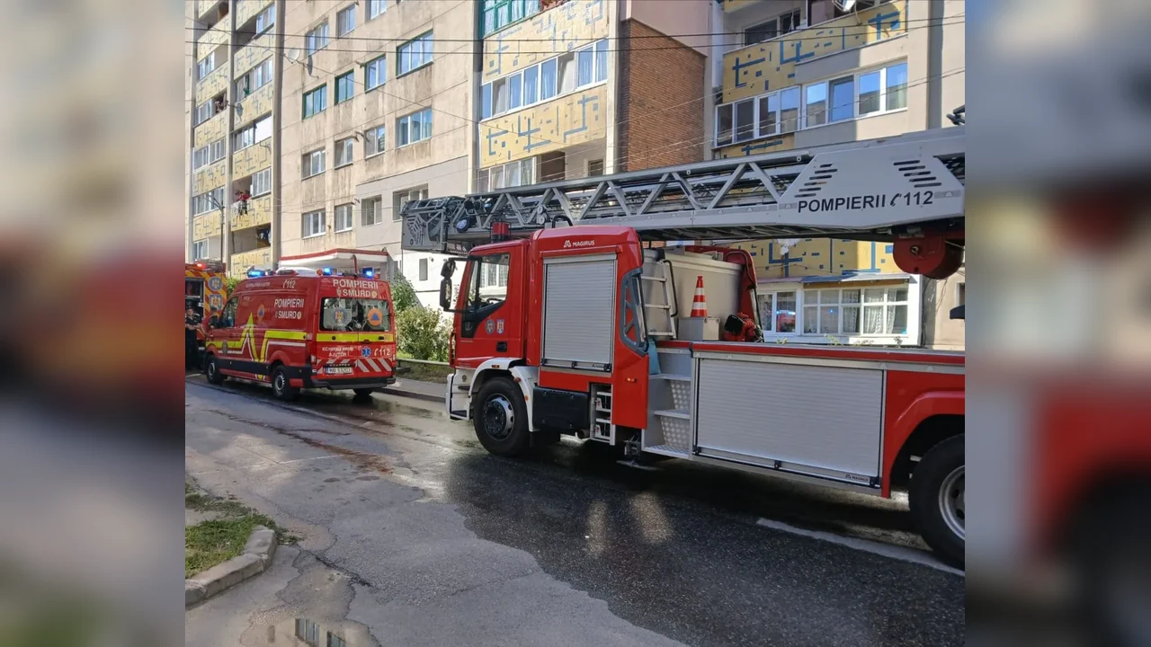 Lupeni, etaj 8 pe Gheorghe Șincai: foc pe 20 mp, fără victime
