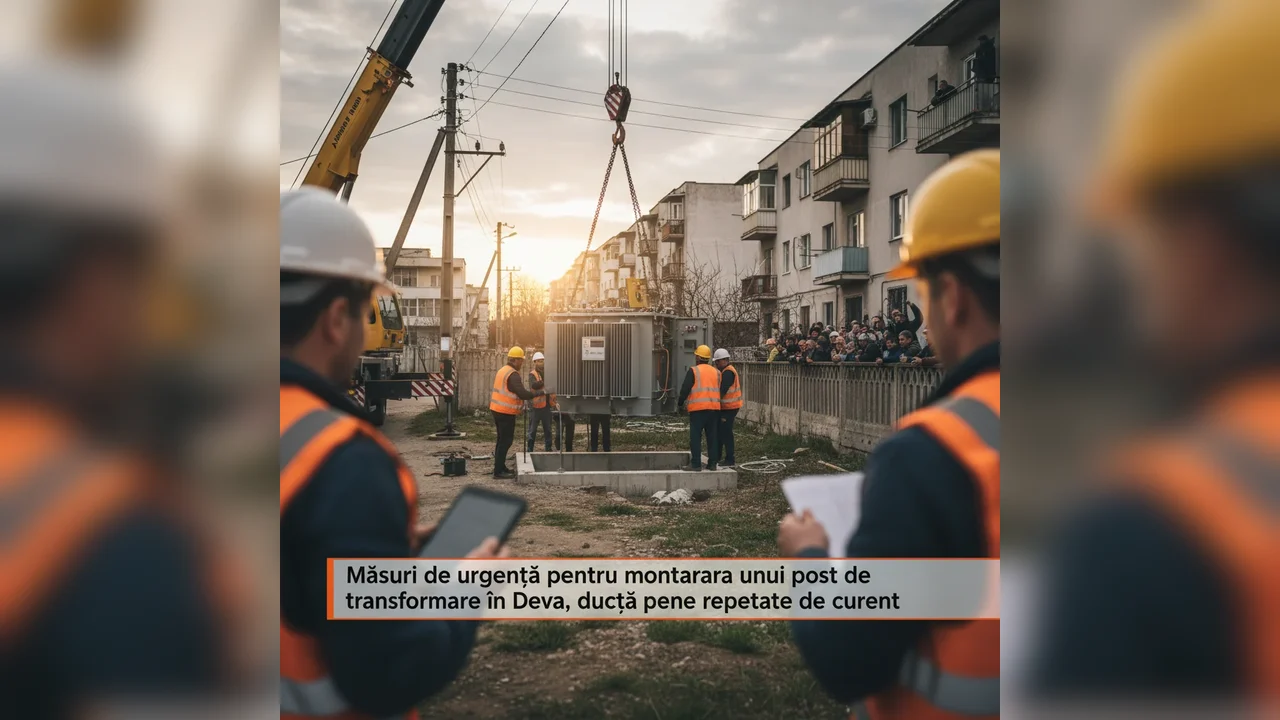 Măsuri de urgență la Deva pentru montarea unui nou post de transformare după pene repetate de curent