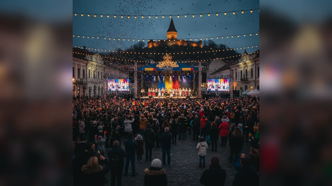 Piața Unirii a prins viață în culori și muzică patriotică