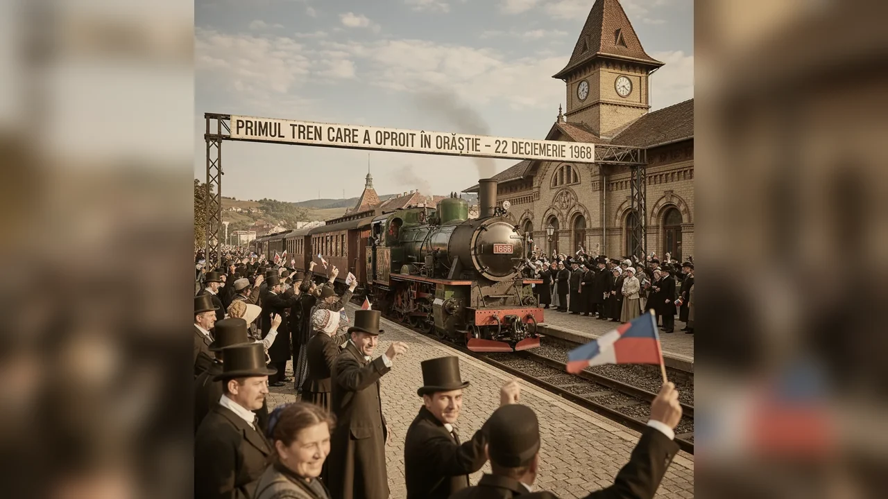 Prima oprire a trenului în Orăștie a avut loc pe 22 decembrie 1868