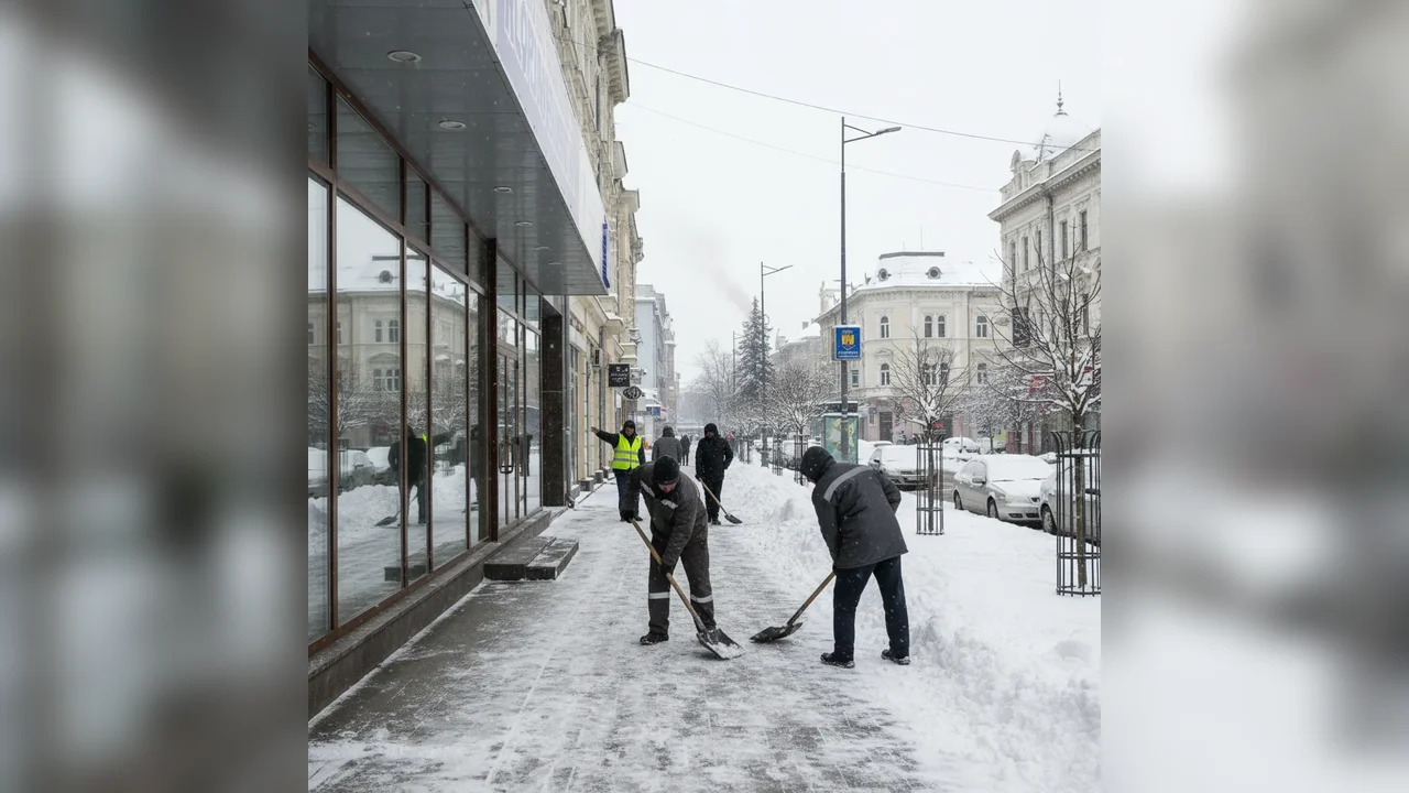 Primăria Deva reamintește obligația firmelor de a curăța zăpada de pe trotuare