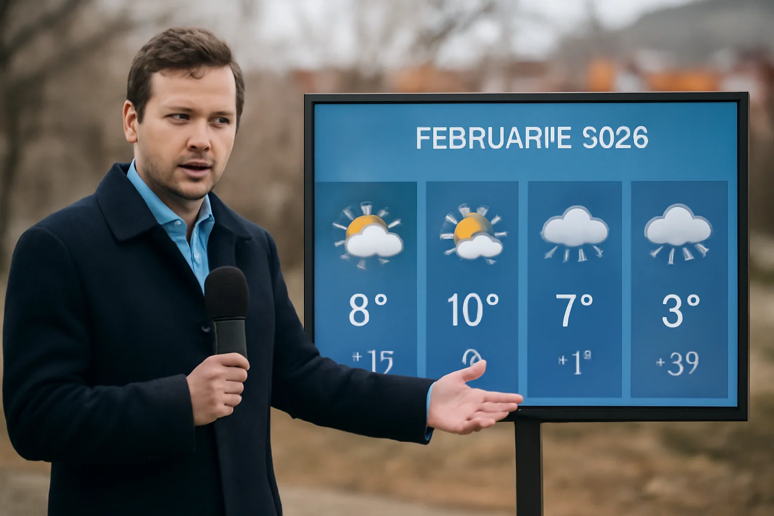 Prognoză meteo lunară actualizată pentru februarie 2026 la Deva: temperaturi moderate și precipitații mixte