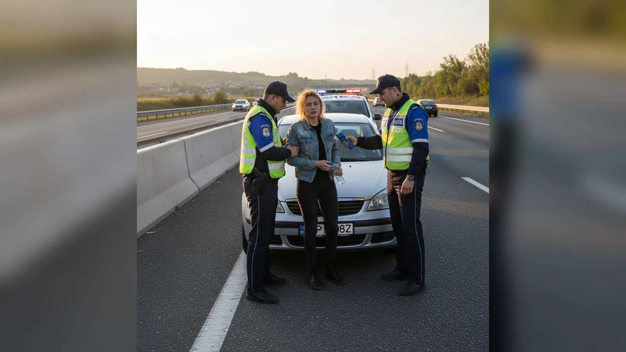 Șoferiță din Timiș depistată băută la volan pe autostrada A1, caz instrumentat de polițiștii din Hunedoara la Deva