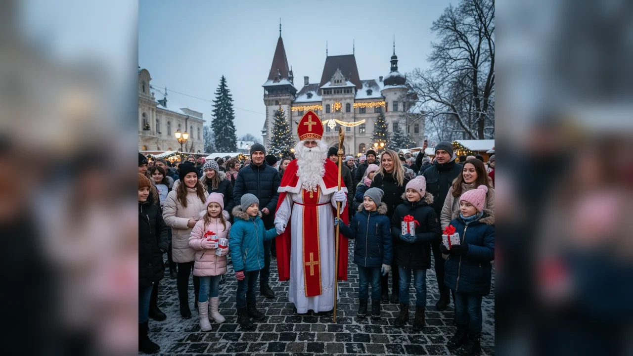 Sosirea Moșului Nicolae în orașul Câmpina