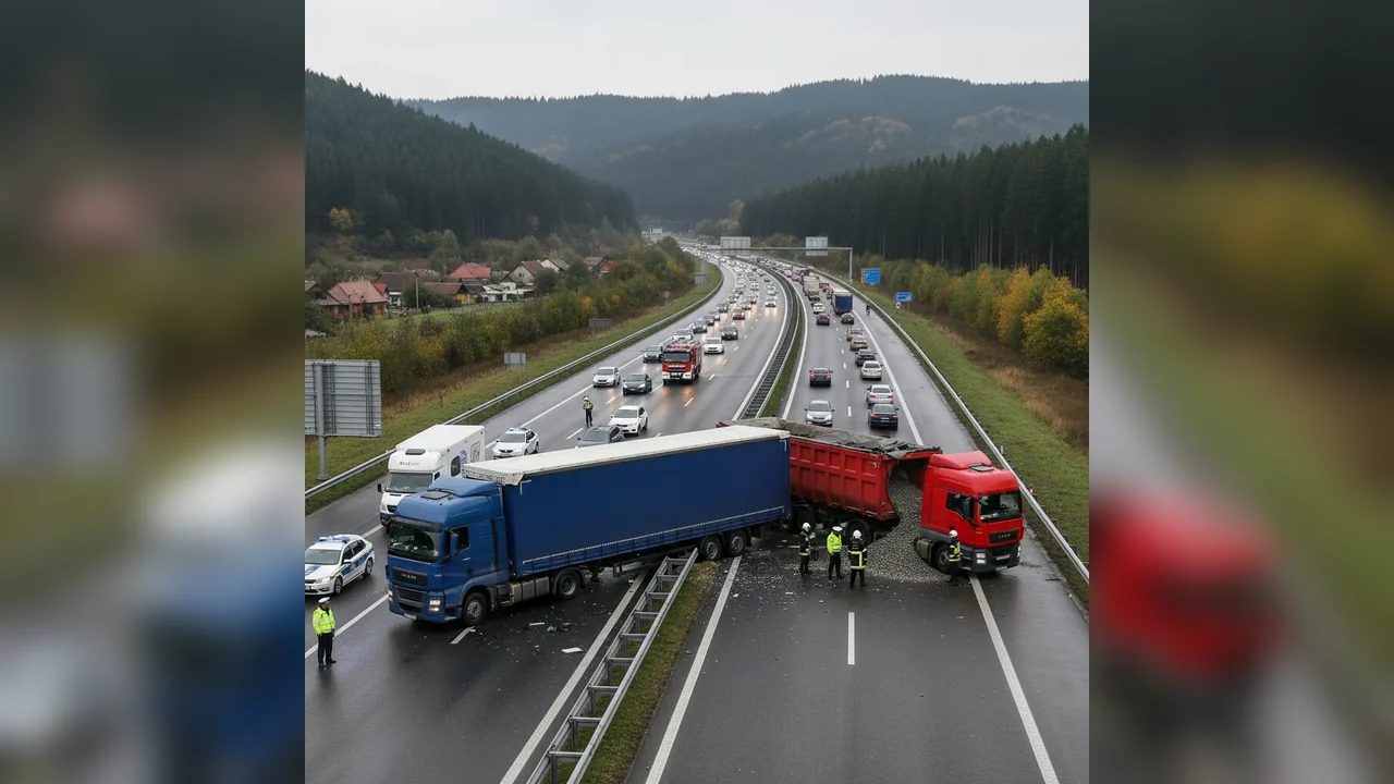 Trafic blocat temporar pe Autostrada A1 Sebeș–Deva, lângă Deva, după o coliziune între două TIR-uri