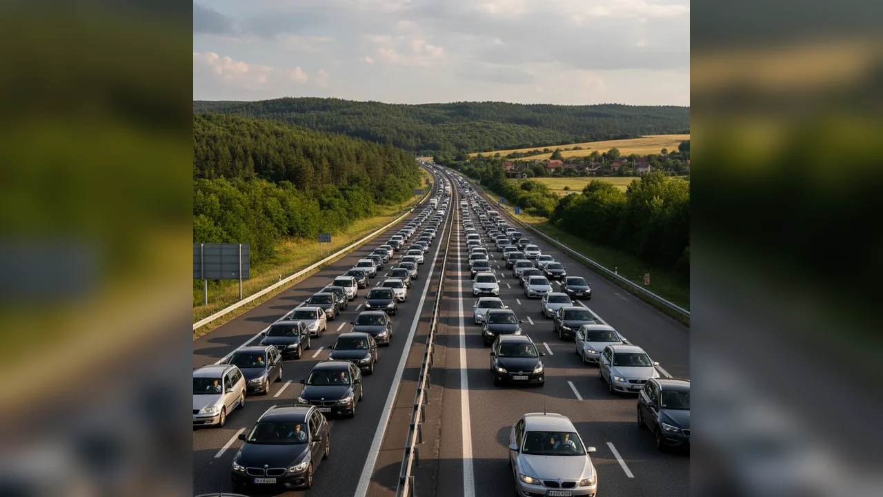 Trafic îngreunat pe autostrada A1 la Deva, pe sensul spre Holdea