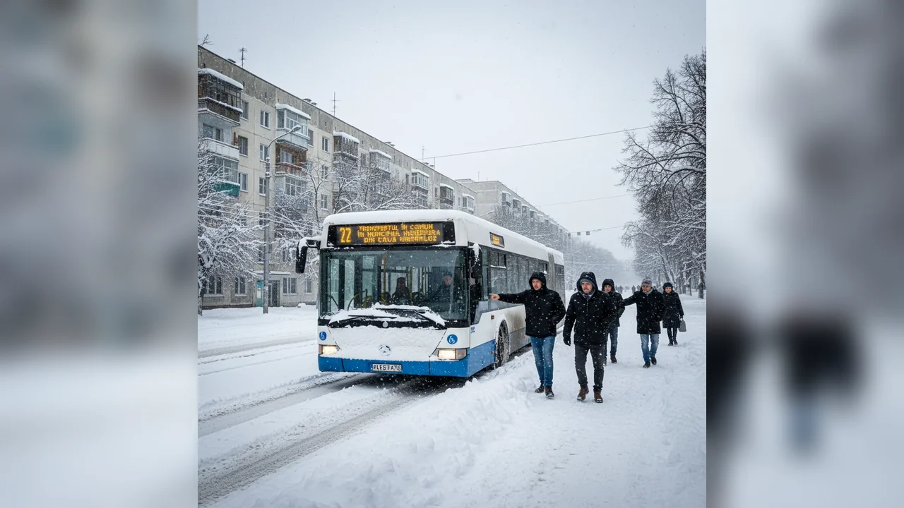 Transportul în comun din Hunedoara, suspendat temporar din cauza ninsorilor abundente. Situația, monitorizată de autorități la Deva